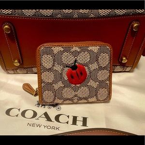 Coach Billfold Ladybug Motif wallet